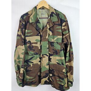 U.S. Military Men's Jacket Size Large Green Woodland Camouflage Camo Army Combat